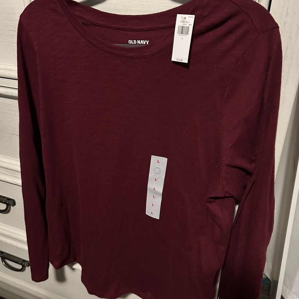 Old Navy Women's Long Sleeve Maroon Tee